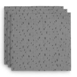 Hydrofiel Multidoek 70x70cm (3 stuks) "Spot Storm Grey" - Jollein