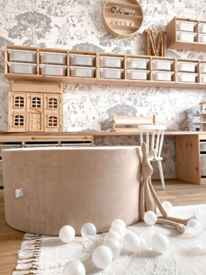 Piscine à balles Soft Velvet 90x40cm « Beige » - Mimii – Image 4
